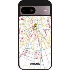 Coque Google Pixel 8a - Silicone rigide noir Maillot de football Ghana 2026 personnalisable