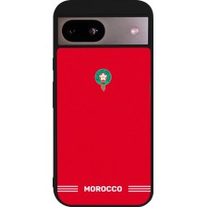 Coque Google Pixel 8a - Silicone rigide noir Maillot de football Maroc 2026 personnalisable