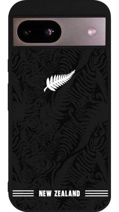 Coque Google Pixel 8a - Silicone rigide noir Maillot de football Nouvelle-Zélande 2026 personnalisable