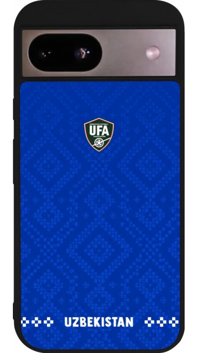 Coque Google Pixel 8a - Silicone rigide noir Maillot de football Ouzbékistan 2026 personnalisable