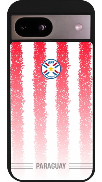 Coque Google Pixel 8a - Silicone rigide noir Maillot de football Paraguay 2026 personnalisable