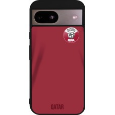 Coque Google Pixel 8a - Silicone rigide noir Maillot de football Qatar 2022 personnalisable
