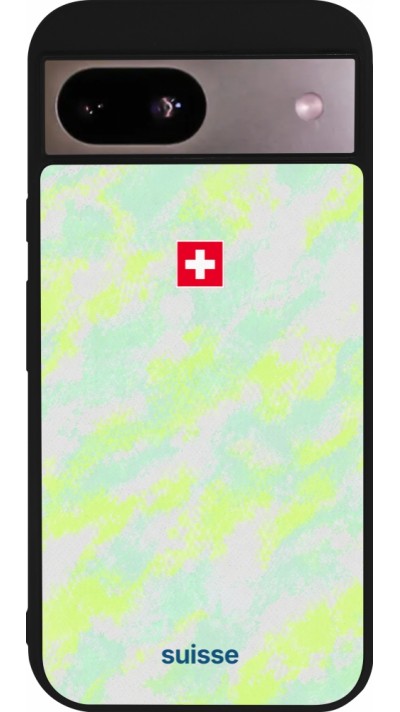 Coque Google Pixel 8a - Silicone rigide noir Maillot de football Suisse Away 2026 personnalisable