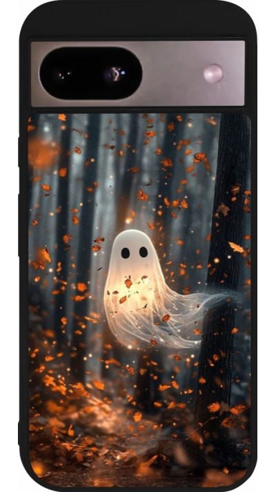 Coque Google Pixel 8a - Silicone rigide noir Halloween 2025 Ghost in the forest