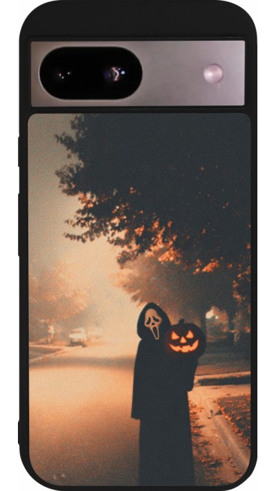 Coque Google Pixel 8a - Silicone rigide noir Halloween 2025 Scream