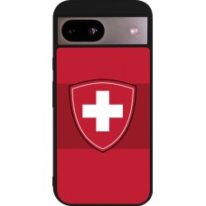 Coque Google Pixel 8a - Silicone rigide noir Hockey World Championship Ecusson Suisse