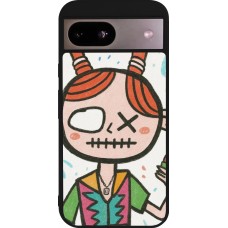 Coque Google Pixel 8a - Silicone rigide noir Little Girl Sketch