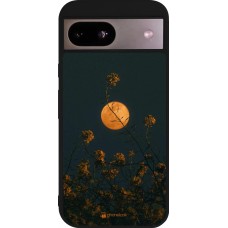 Coque Google Pixel 8a - Silicone rigide noir Moon Flowers