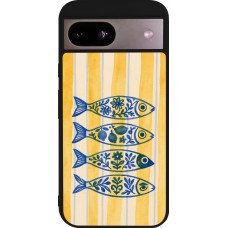Coque Google Pixel 8a - Silicone rigide noir Portuguese fish 2026