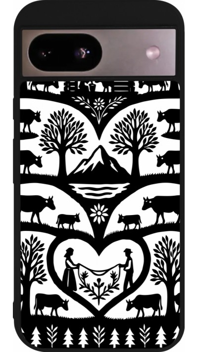 Coque Google Pixel 8a - Silicone rigide noir Poya Suisse 2