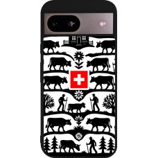 Coque Google Pixel 8a - Silicone rigide noir Poya Suisse 3