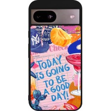 Coque Google Pixel 8a - Silicone rigide noir Preppy Today is Going to be a good day