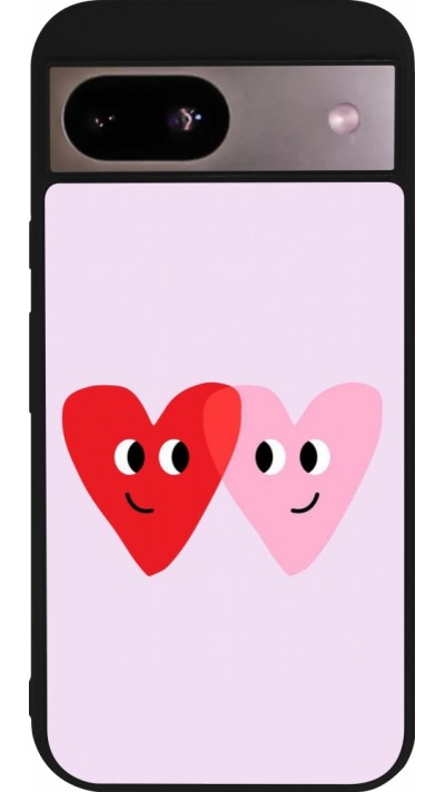 Coque Google Pixel 8a - Silicone rigide noir Saint Valentines Day 26 Heart