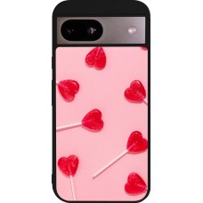 Coque Google Pixel 8a - Silicone rigide noir Saint Valentines Day 26 Lollipop