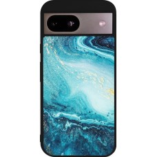 Coque Google Pixel 8a - Silicone rigide noir Sea Foam Blue
