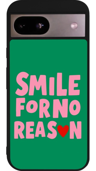 Coque Google Pixel 8a - Silicone rigide noir Smile for no reason 2026