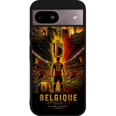 Coque Google Pixel 8a - Silicone rigide noir Football Belgique splash 2026