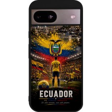 Coque Google Pixel 8a - Silicone rigide noir Football Équateur splash 2026