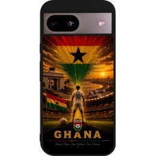 Coque Google Pixel 8a - Silicone rigide noir Football Ghana splash 2026