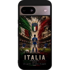 Coque Google Pixel 8a - Silicone rigide noir Football Italie splash 2026