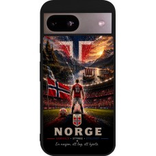 Coque Google Pixel 8a - Silicone rigide noir Football Norvège splash 2026