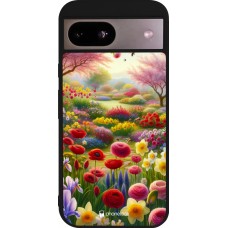 Coque Google Pixel 8a - Silicone rigide noir Spring 25 Bouquet printemps