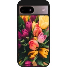Coque Google Pixel 8a - Silicone rigide noir Bouquet of tulips Spring 2026