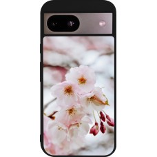 Coque Google Pixel 8a - Silicone rigide noir Cherry tree Spring 2026