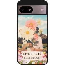 Coque Google Pixel 8a - Silicone rigide noir Live life in full moon Spring 2026