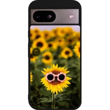 Coque Google Pixel 8a - Silicone rigide noir Sunflower with glasses Spring 2026