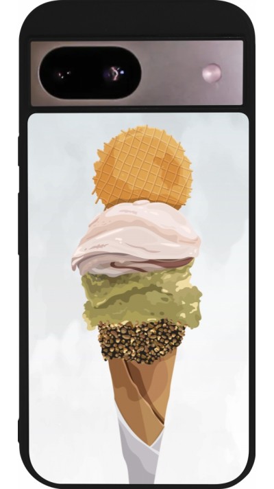 Coque Google Pixel 8a - Silicone rigide noir Summer 2025 Cornet