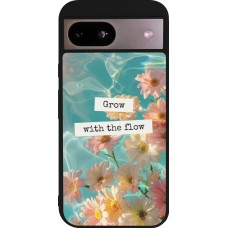 Coque Google Pixel 8a - Silicone rigide noir Summer 2025 Grow with the flow