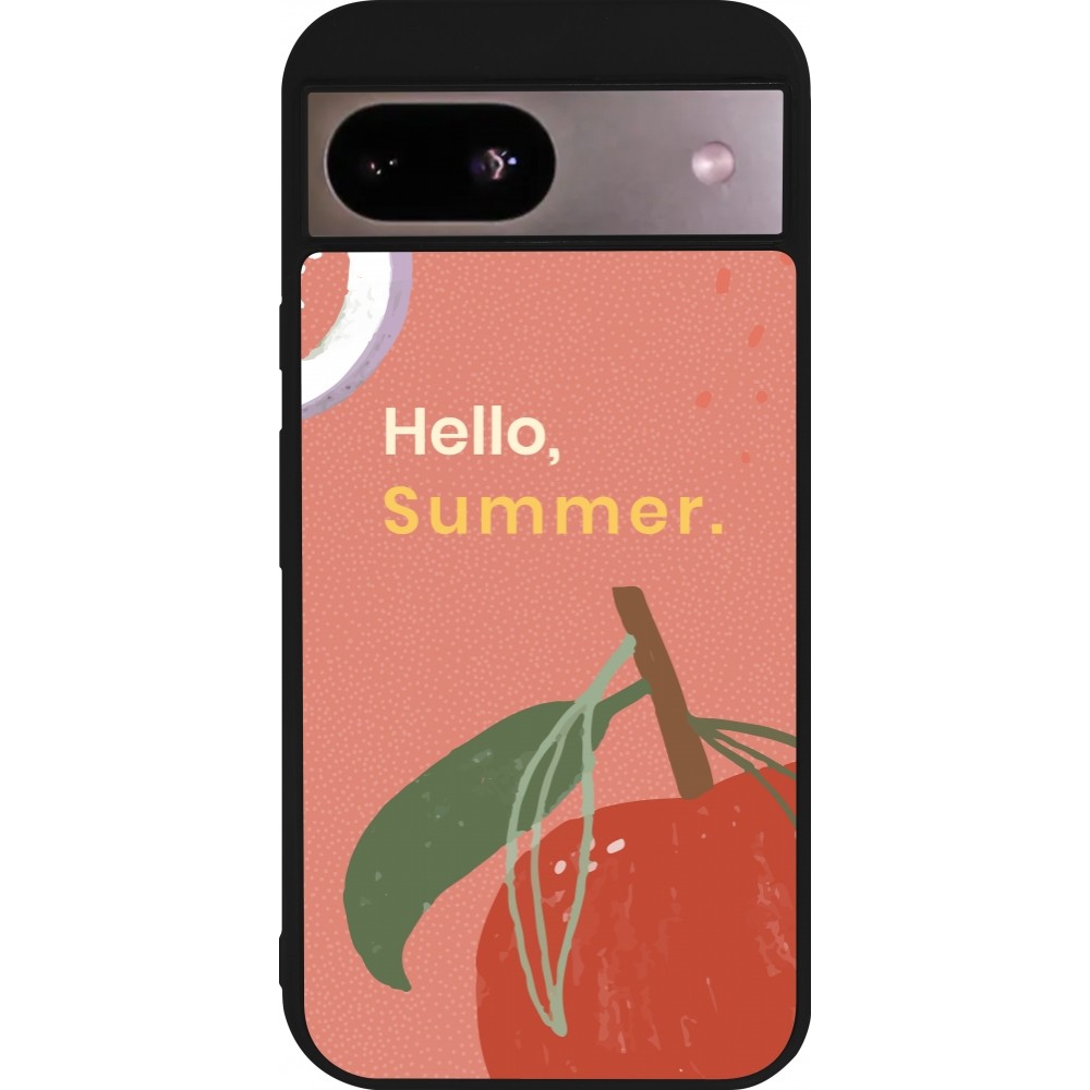 Coque Google Pixel 8a - Silicone rigide noir Summer 2025 Hello summer