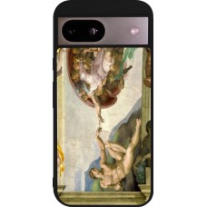 Google Pixel 8a Case Hülle - Silikon schwarz Kunstbild - Die Erschaffung Adams - Michelangelo