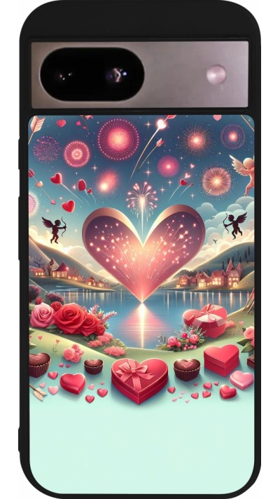 Google Pixel 8a Case Hülle - Silikon schwarz Valentin 2025 Schick