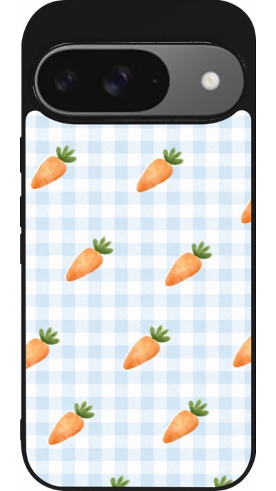 Coque Google Pixel 9 / Pixel 9 Pro - Silicone rigide noir Easter 2026 Pattern carrots