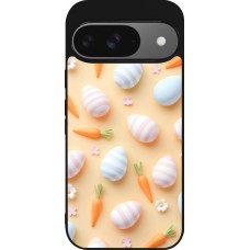 Coque Google Pixel 9 / Pixel 9 Pro - Silicone rigide noir Easter 2026 Pattern Easter