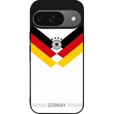 Coque Google Pixel 9 / Pixel 9 Pro - Silicone rigide noir Maillot de football Allemagne 2026 personnalisable