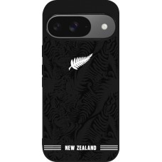 Coque Google Pixel 9 / Pixel 9 Pro - Silicone rigide noir Maillot de football Nouvelle-Zélande 2026 personnalisable