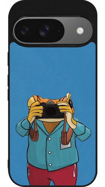 Coque Google Pixel 9 / Pixel 9 Pro - Silicone rigide noir Frog with camera DTMF
