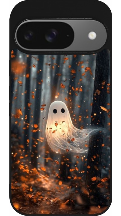 Coque Google Pixel 9 / Pixel 9 Pro - Silicone rigide noir Halloween 2025 Ghost in the forest Coque Google Pixel 9 / Pixel 9 Pro - Silicone rigide noir Halloween 2025 Ghost in the forest