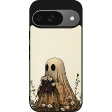 Coque Google Pixel 9 / Pixel 9 Pro - Silicone rigide noir Halloween 2025 Ghost gardener