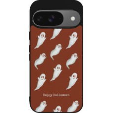 Coque Google Pixel 9 / Pixel 9 Pro - Silicone rigide noir Halloween 2025 Pattern of ghosts