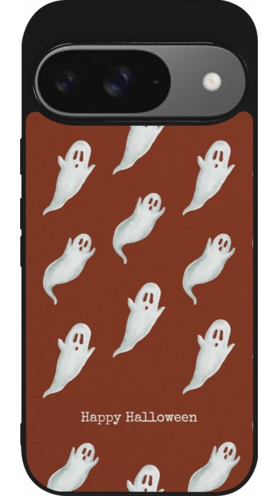 Coque Google Pixel 9 / Pixel 9 Pro - Silicone rigide noir Halloween 2025 Pattern of ghosts Coque Google Pixel 9 / Pixel 9 Pro - Silicone rigide noir Halloween 2025 Pattern of ghosts