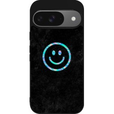 Coque Google Pixel 9 / Pixel 9 Pro - Silicone rigide noir Happy smiely irisé