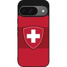 Coque Google Pixel 9 / Pixel 9 Pro - Silicone rigide noir Hockey World Championship Ecusson Suisse