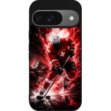 Coque Google Pixel 9 / Pixel 9 Pro - Silicone rigide noir Hockey World Championship Player