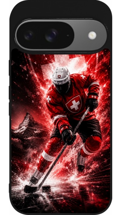 Coque Google Pixel 9 / Pixel 9 Pro - Silicone rigide noir Hockey World Championship Player
