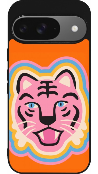 Coque Google Pixel 9 / Pixel 9 Pro - Silicone rigide noir Lion colors 2026