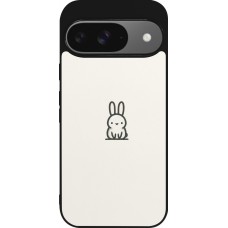 Coque Google Pixel 9 / Pixel 9 Pro - Silicone rigide noir Minimal bunny cutie